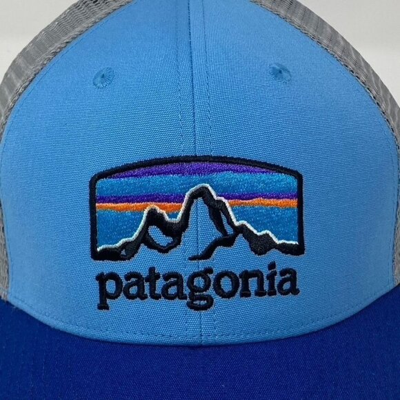 Patagonia Fitz Roy Horizons Trucker Hat Snapback Blue Adjustable. B32 main image 6